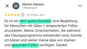 Google Testimonial Intensivkurs Funktionelle Fusstherapie 01