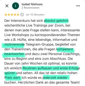 Google Testimonial Intensivkurs Funktionelle Fusstherapie 07