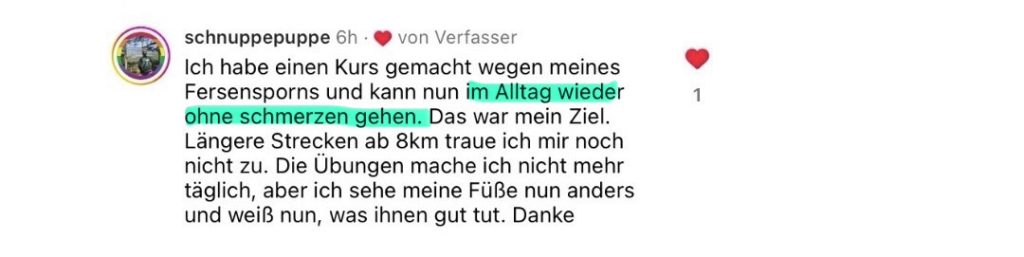 Feedback Fersensporn 1